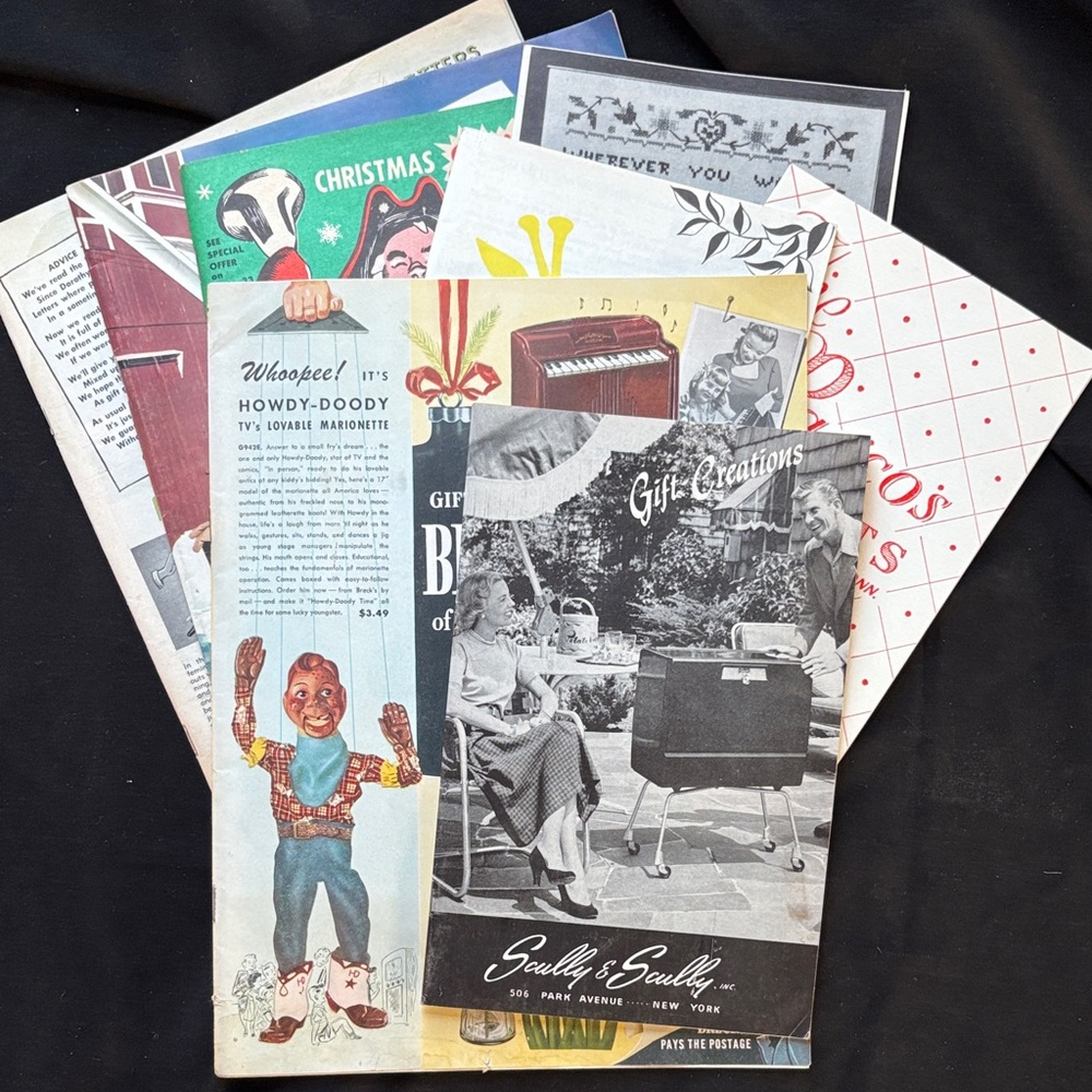 8 MCM gift catalogs!1950s American catalogs, rare bundle of mid-century shopping